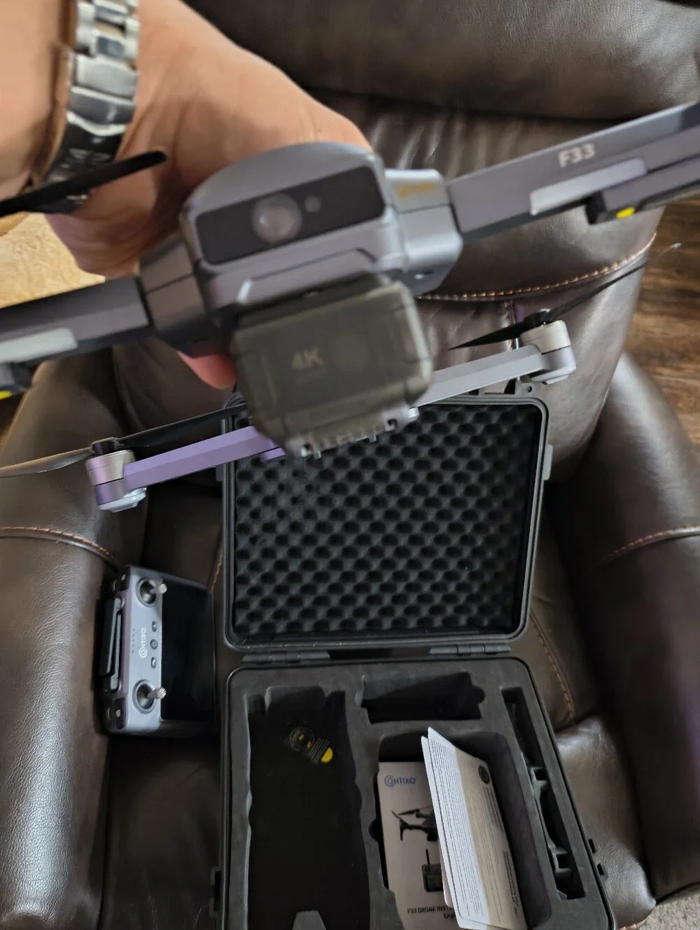 Contixo F33 Foldable Drone with Controller - Gray & Black